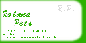 roland pets business card