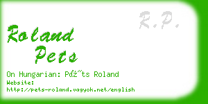 roland pets business card